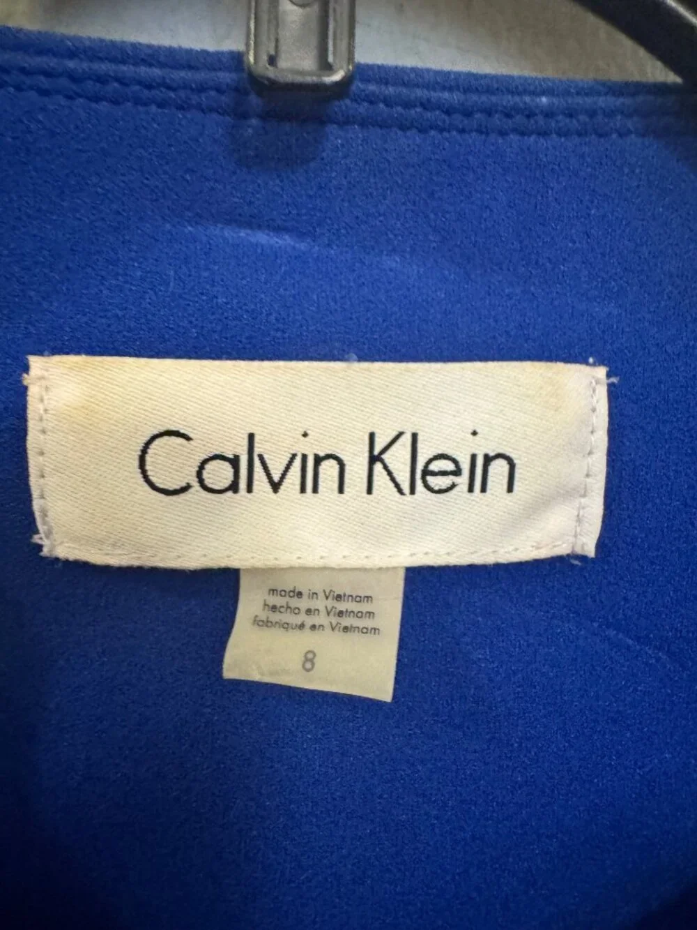 Calvin Klein Womens Royal Blue Zip-Front Blazer Jacket Size 8 NWT - Picture 2 of 7